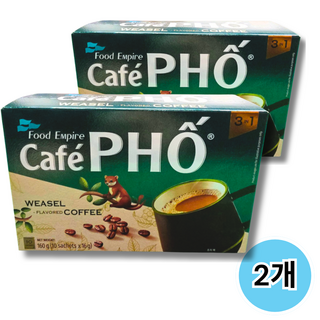 베트남 CAFE PHO WEASEL FLAVORED COFFEE 카페포 위즐플레이버 커피, 2개, 10개입, 16g
