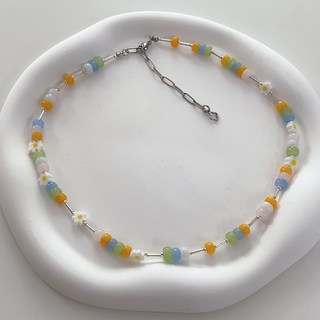 바니비니 블루레몬 썸머 목걸이 비즈 원석 써지컬스틸 옐로우 블루