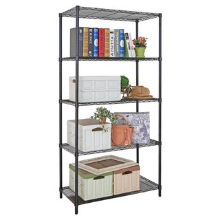 45X90X120/150/180/210/240cm 五層置物架 3色可選, 5層, 白色、黑色、銀色