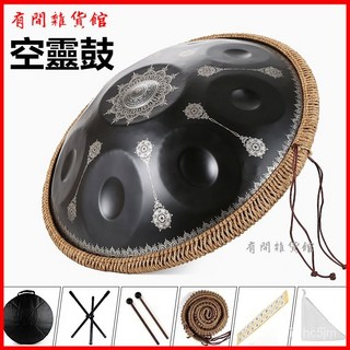 Craft 專業級手碟 Handpan 瑜伽冥想樂器 曼陀羅烤漆圖案 手碟鼓 空靈鼓, 金色,22寸12音, 1個