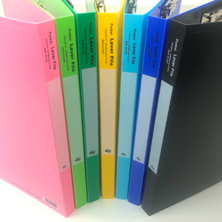 문구로드 pp 레버 스프링파일 A4 상철 7컬러, 검정, 2개, 레버화일