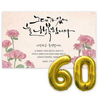 애드플로우 환갑 현수막 생신 생일 잔치 축하 풍선 포함, 혼합색상