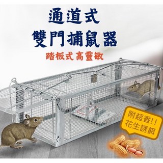 雙門捕鼠籠 高靈敏度踏板式老鼠夾 花生誘餌, 1個