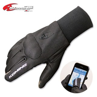 코미네 GK-764 OTARDA II / KOMINE 스마트폰 터치글러브 / 이너 장갑, 블랙