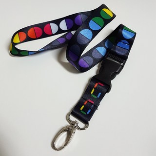 Hongyiyayi 創意 圓點圖案 識別證掛繩, 蛋蛋黑掛帶, 1個