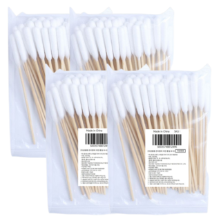 허니템 나무 면봉 애견 에스테틱 왕면봉 피부과 대왕면봉 솜방망이 두피스케일링면봉, 4개, 50개입