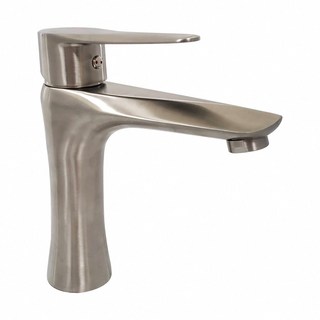 簡約時尚單把手浴室水龍頭 優質金屬材質 易清潔 適用各種風格, 1個