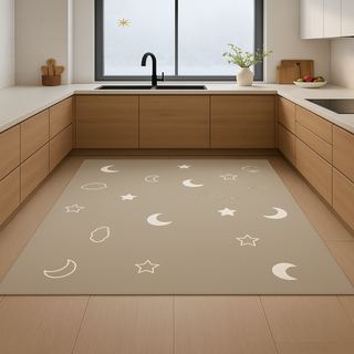 헤토르누 잘라쓰는 주방매트 특대형 방수 미끄럼방지, 1개, 나이트 브라운