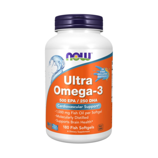 NOW Foods 特級 Omega-3 500 EPA 250 DHA 軟膠囊, 180錠, 1個
