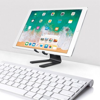 모바일 스탠드 스마트폰+태블릿 탭 패드 알루미늄 탁상용 거치대 휴대용 온라인수업 인터넷수업, 실버, 1개
