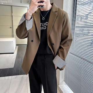 韓版休閒純色西裝外套，高級感DK制服輕熟風潮流痞帥寬鬆西裝外套