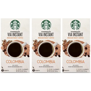 스타벅스 비아 인스턴트 콜롬비아 미디엄 로스트 커피, 8개입, 3박스