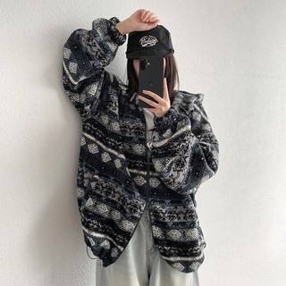 보온성 [오버핏 남녀공용] 노르딕 무드 엘리펀 후리스 후드 점퍼