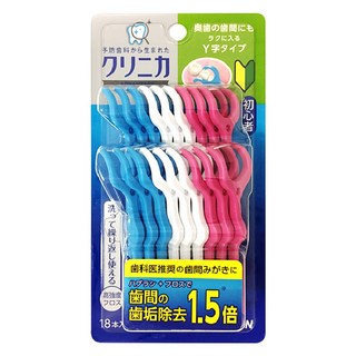 LION [그린에버메디신] 일본 클리닉카 어금니용 Y치실 18개입 일회용 치간칫솔, 1개