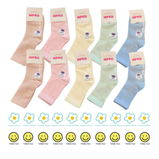 미포리댁 어린이집 생일 답례품 선물 유치원 졸업 입학 구디백 아동 유아 키즈 양말, 10개