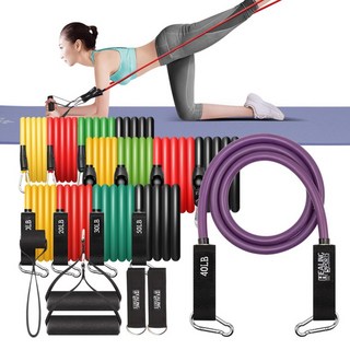 멀티튜빙세트 전신운동 어깨스트레칭 남자홈트레이닝 기구 탄력, 멀티튜빙밴드세트100LB, 1개