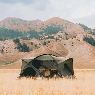 TiiTENT TB400 露營帳篷 400x400cm 寬敞舒適 一房一廳 車尾帳, GR 軍綠