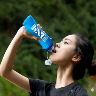 맥시브이 초경량 러닝 소프트 플라스크 물병 물통, 1개, 500ml, 오션 블루