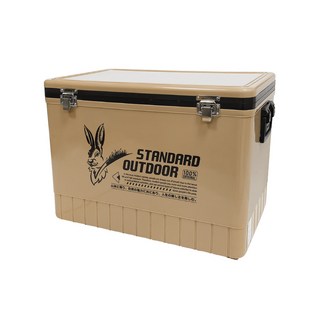 斯丹達36公升樂活冰桶 保冰箱 魚箱 保冷箱S-48，露營保冷必備，戶外保鮮首選, 米色, 36 公升