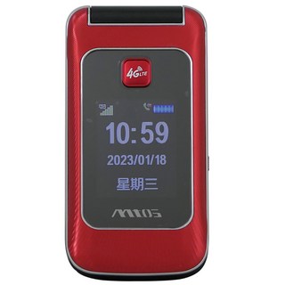 全語音功能 4G雙卡雙待 MTOS 簡約折疊手機/老人機 M28 /F28 PLUS (全配/公司貨), F28 PLUS紅色,(簡配)一顆電池, 1個, 1個