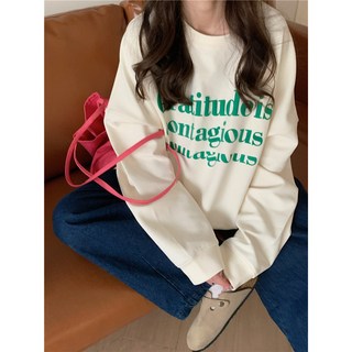 寬鬆長袖上衣 - 韓版女生大學T - 日系保暖