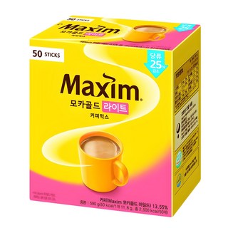Maxim 麥心 摩卡減糖經典三合一咖啡, 11.8g, 50入, 1盒