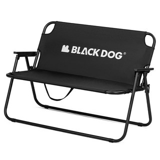 BLACKDOG 2인용 600D 이중 옥스퍼드 접이식 캠핑의자 CBD2450JJ041, 1개, 블랙