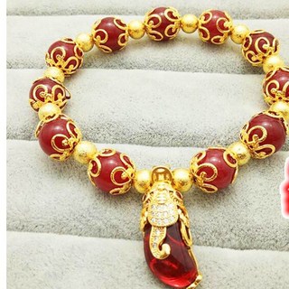 貔貅手鏈 紅瑪瑙手鍊 女款 轉運珠 沙金貔貅手鍊 招財贈禮