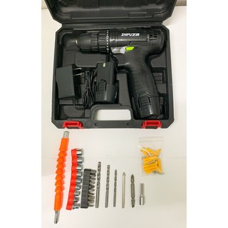 12V 充電式電鑽 雙速正反轉 含鑽頭組, 1個, 芝浦(B款) 12V 1.5AH雙電塑盒