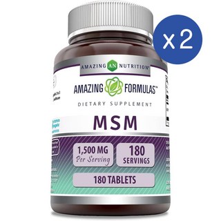 어메이징 뉴트리션 엠에스엠 식이유황 1500mg Amazing Nutrition MSM, 2개, 180정