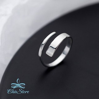 CHISSTORE【由寬入窄線條戒指】韓國 線條 不規則 粗戒指 麻花 指環 防過敏戒指 開口 可調節 S925純銀戒指