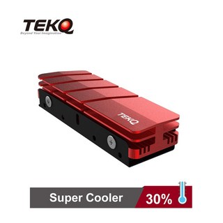 TEKQ Super Cooler PCIe NVMe M.2 2280 SSD 散熱條 散熱片 散熱器 N91, 1個, 紅色