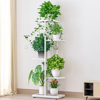 Tiger Pavilion 플로어 스탠딩 다층 꽃꽂이, 5단, 화이트