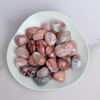 瑪瑙原石 宗教物品, 粉紅瑪瑙滾石 約1.5-2cm，100g, 1個