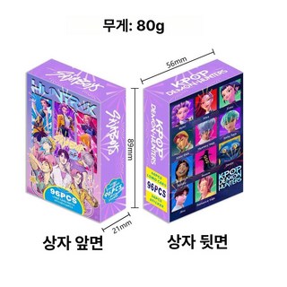 Kpop 케데헌 Lomo 카드 스티커 남자 아이돌 사진 앨범 팬 컬렉션, 사가 남 A 96장 6박스, 3인치