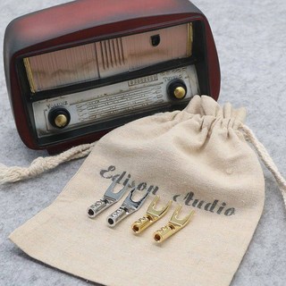 HI-FI 專用 高級鍍金鍍銠 自鎖免焊接 DIY喇叭線 音響線 鍍銠/支 （U型）, 1個, 鍍銠/支   （U型）