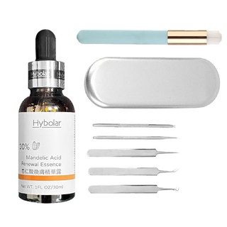 Hybolar杏仁酸煥膚精華露 - 毛孔調理 粉刺護理 角質淨化, 1個, 10%杏仁酸30ml+贈粉刺刷&粉刺夾