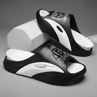男女居家戶外兩用拖鞋 厚底防臭運動防水速乾涼感靜音減震EVA涼拖鞋, 42, 黑白