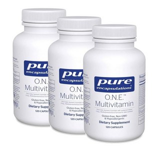 퓨어인캡슐레이션 원 멀티비타민 활성엽산 코큐텐 루테인 캡슐 Pure Encapsulations O.N.E. Multivitamin, 120정, 3개