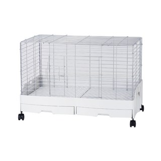 《胖頭龍批發工廠》麗利寶 2350 80型 雙抽屜 兔子籠 土撥鼠適用, 1個, 專利式雙抽屜易潔兔籠/白