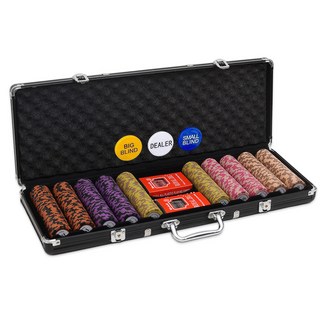 고니표 데칼클레이 카지노칩 세트 포커칩 홀덤칩 세븐 포커 게임 숫자칩, GNP-500BK (숫자칩500P+블랙케이스), 1개