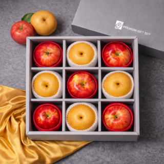 [설날특별전] 특품선별 사과 배 과일선물세트, 1세트, 2.3kg (사과3+배3)