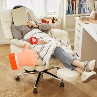 침대형 중역 의자 발받침대 리클라이너 고급 테크레더 사무용 PC방용 컴퓨터 게임용 의자, 화이트, 1개
