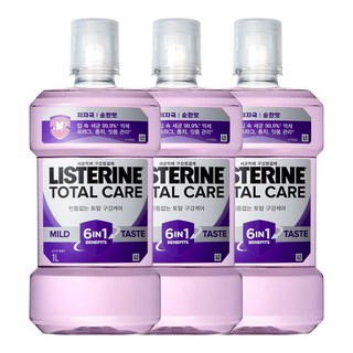 리스테린 토탈케어 마일드 구강청결제, 1L, 3개