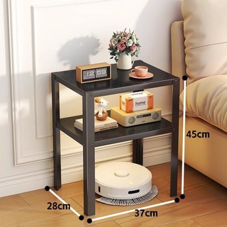 書架 置物架 落地書櫃 儲物架 多層簡易納架 客廳傢用架子層架 三面圍欄鐵藝書架置物架多層簡易書柜鐵架子收納架陽臺盆栽架, 碳黑2層-長37高45+深28cm無圍欄