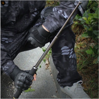 먼베이스 호신용 강력 3단봉 위급상황 3단 실버호신봉 휴대용 접이식 진압봉, 1개