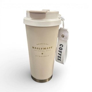 DASHING DAILYMATE 真空日享隨行杯 附咖啡掛繩, 奶茶棕, 1個, 500ml