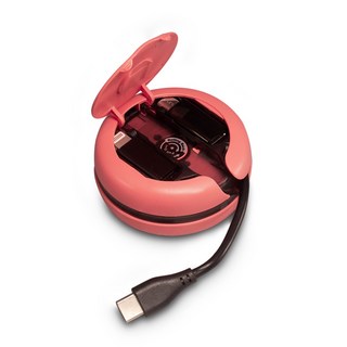 Macaron 馬卡龍 三合一轉接頭 折疊式圓形車充 - 五色可選, 粉紅色