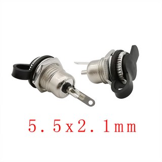 스프링 옐로우 헤드가 있는 DC 전원 수 플러그 잭 커넥터 실버 메탈 5 5x2 1mm 5mm x 2 DC099 개 10, 2.1mm Waterproof, 2 Pcs, 2개