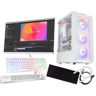 사무용 게임용 컴퓨터 풀세트 화이트 감성 롤 발로란트 게이밍 조립PC, 사무용 01-1)24인치/4150/8G 세트, WIN11 Home, 250GB, 8GB